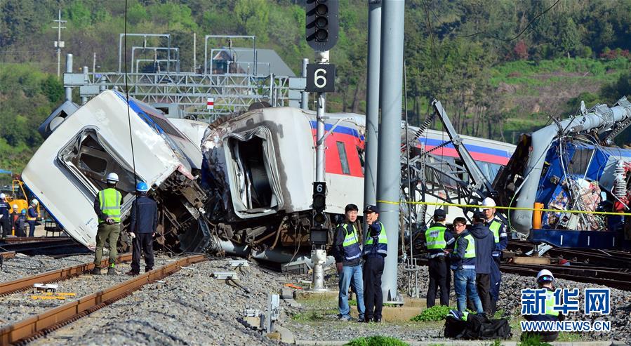 （國際）（4）韓國麗水發生列車脫軌事故致1死8傷
