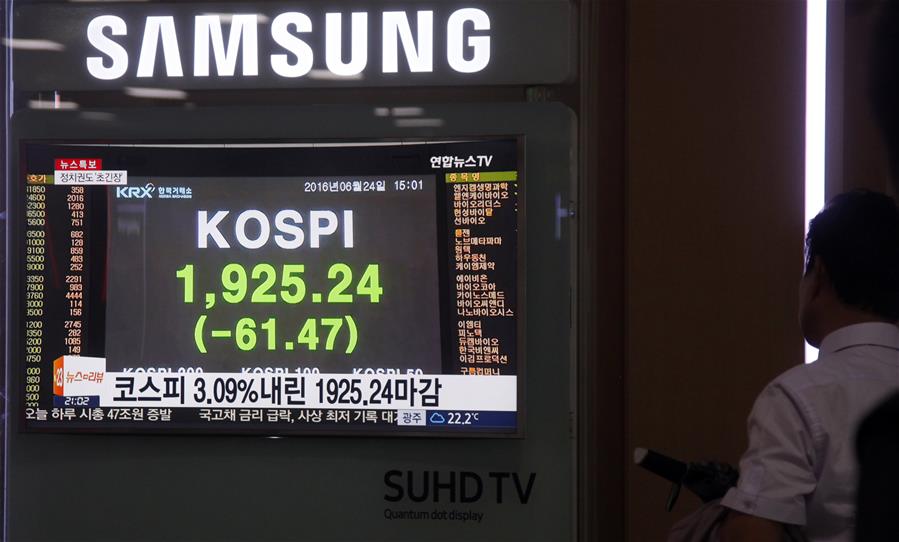（國際）韓國股市受英國“脫歐”影響下跌