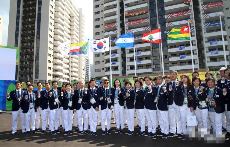 韓國正式入駐裏約奧運村 儀式場上賓主盡歡【組圖】