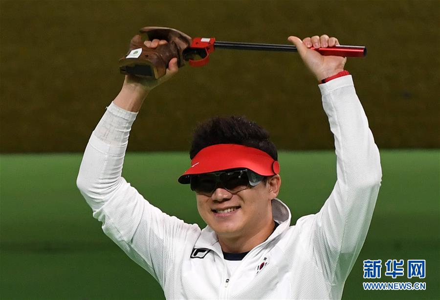 （裏約奧運會·奪冠一刻）（5）射擊——男子50米手槍：韓國選手秦鐘午奪冠
