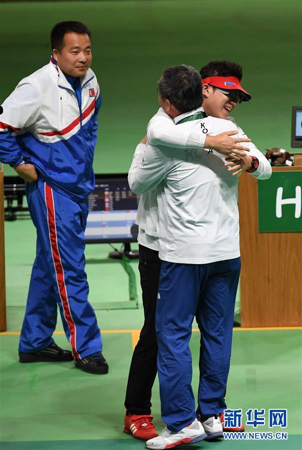 （裏約奧運會·奪冠一刻）（6）射擊——男子50米手槍：韓國選手秦鐘午奪冠