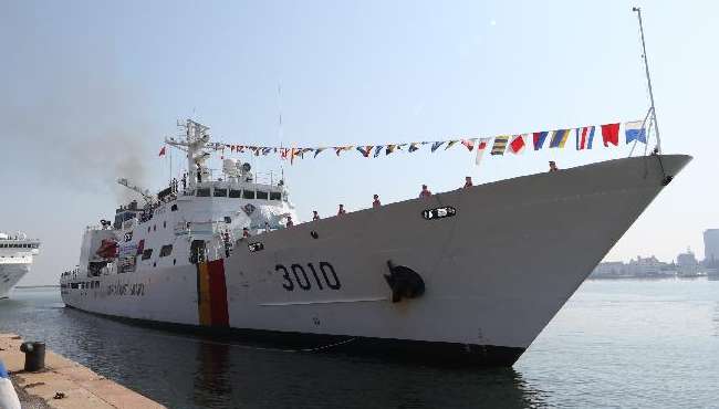 韩国海洋警备安全本部公务船访问烟台