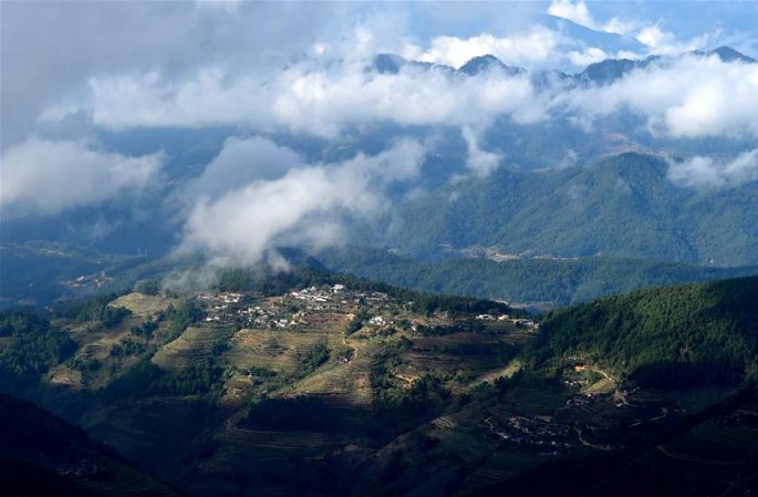 윈난 아이라오산, 우량산 국가급자연보도구 겨울풍경