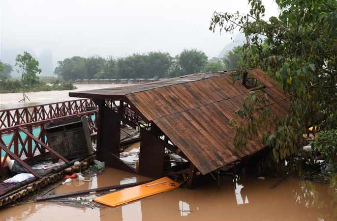 中 광시 우박과 폭우로 홍수재해 지속...피해민 30만명 사망 1명
