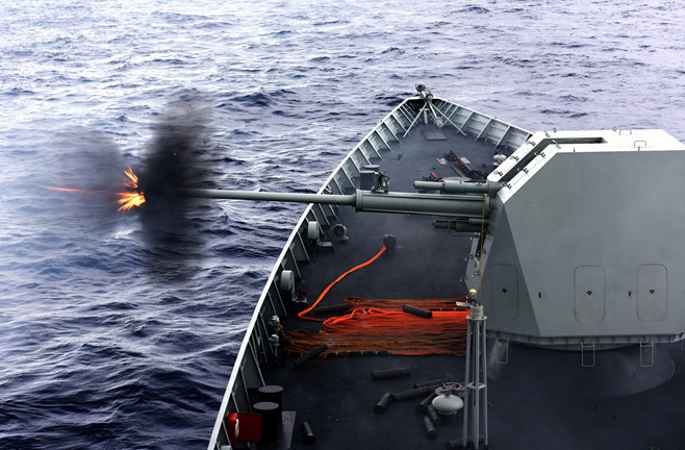 남중국해 함대 원양훈련 편대, 해상 실탄 사격 훈련 진행