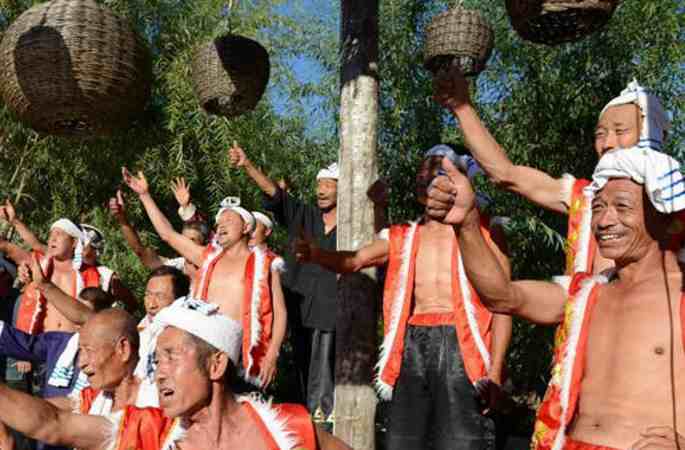 산베이 농민들이 펼친 황토고원 공연, 농경 문화 선보여