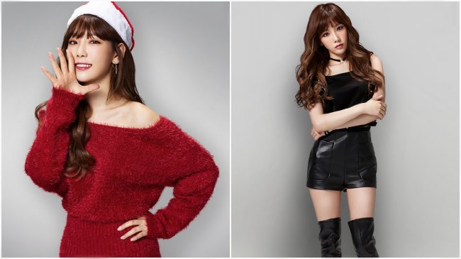少女时代泰妍代言游戏宣传照 皮裙性感&红衣可爱【组图】