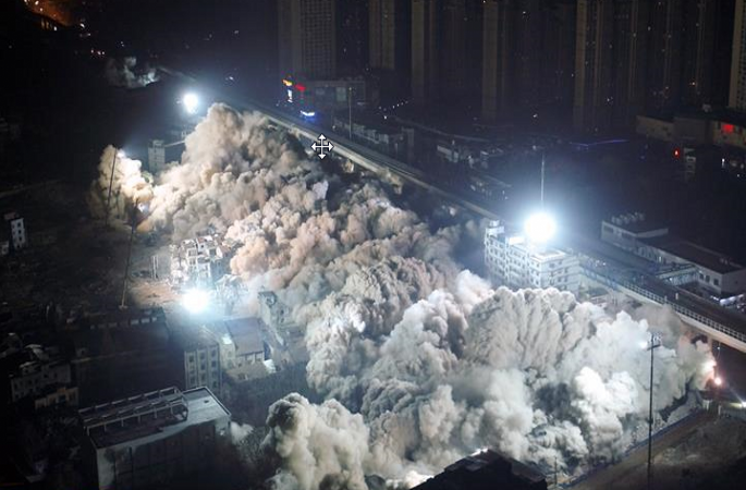 10초안에 19채 빌딩 폭파! 우한 세계 폭파 기록 깨