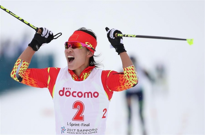 노르딕 스키 선수 만단단, 中대표단 첫 금메달 따내