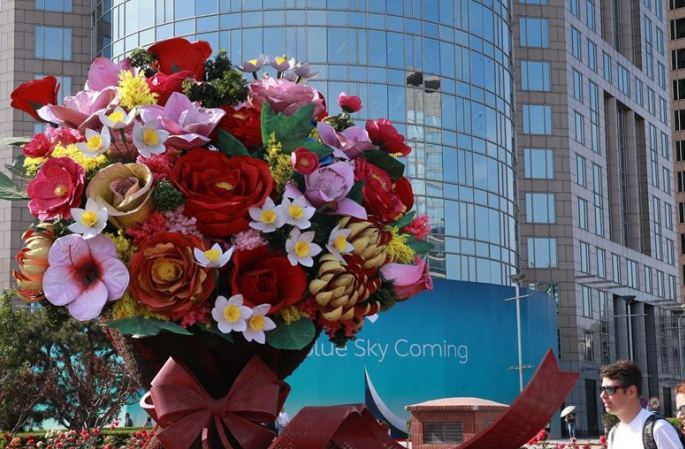 '일대일로' 경관 배치 베이징 길가에 등장