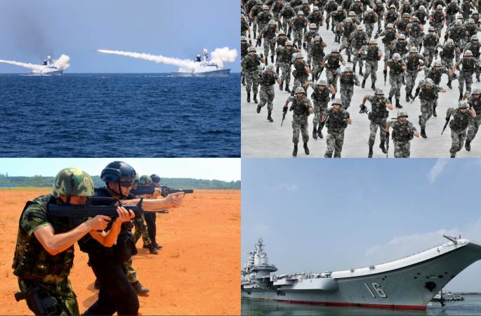 중국해방군 군사훈련…전쟁 블록버스터 영화 방불